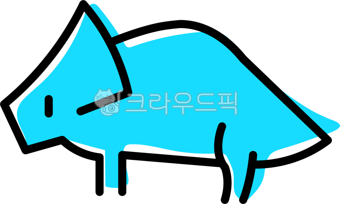 공룡,쥬라기,백악기,동물,귀여운,캐릭터,라인워크,라인아트,쥬라기공원,단순한,간단한,트리케라톱스