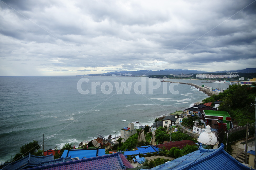 outdoors,옥외,nature,자연,landscape,경치,land,땅,scenery,풍경,묵호,묵호항,여름,강원도,바다,하는,구름,동해,동해안,시골,마을,풍경,landscape,country,rural,town