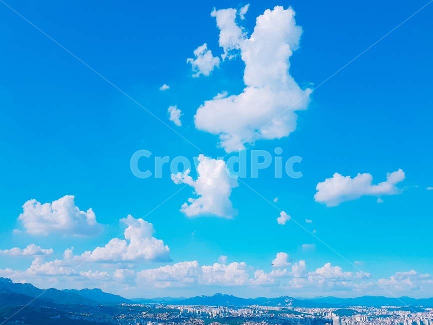 남산,서울,하늘,구름,산책