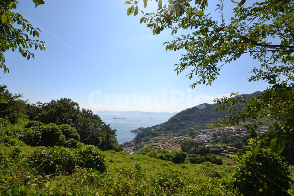 바다,하늘,구름,산,sky,nature,mountain,sea,힐링,healing,남해,남해바다,수평선,자연