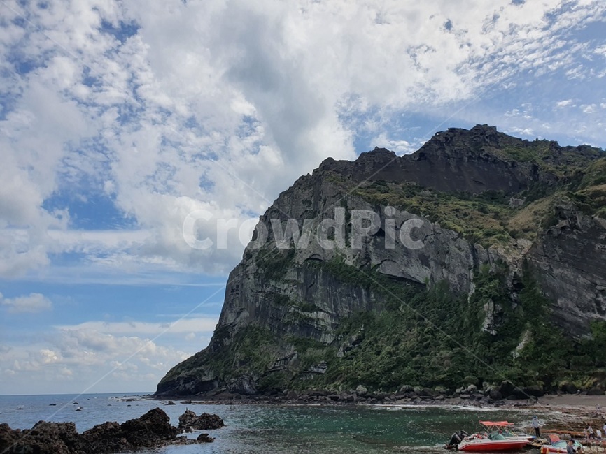물,자연,water,nature,옥외,바다,sea,해안선,성산일출봉,구름,하늘