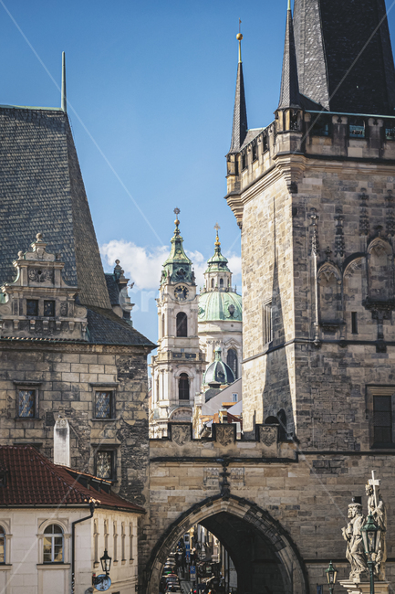 sky,St Nicholas Church,Middle Ages,Gothic,foreign country,building,Prague,Czech Republic,steeple,spire,europe,foreign city,tower,architecture