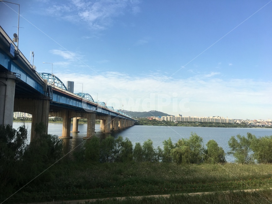 한강,다리,풍경,강,한강대교