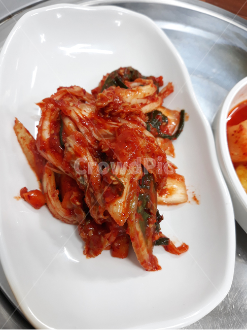 한국,전통,음식,한국음식,김치,배추,배추김치,요리,레드,붉은색,야채,채소,접시,화이트,흰색,반찬,빨강
