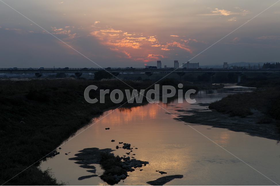 하늘,노을,해넘이,강,반영,해,정열,sunset,sun,river,sky,자연,풍경,nature,landscape,outdoors,옥외