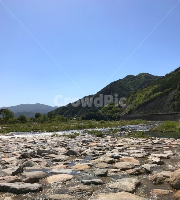 자연,강,돌,산,하늘