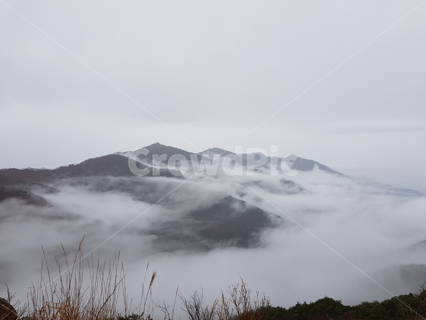 운무,산,정상,겨울,풍경,자연,풍경,nature,landscape