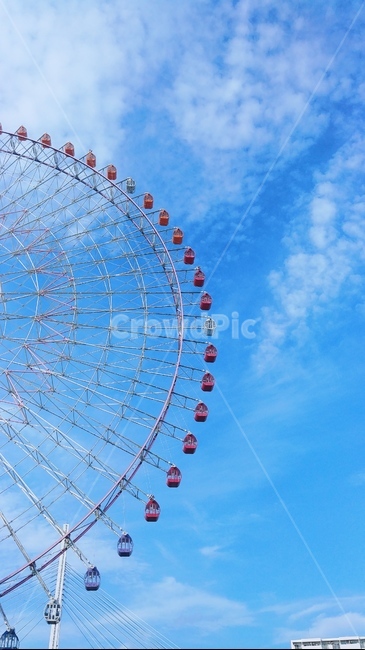 관람차,하늘,일본,오사카,놀이기구,osaka,ferriswheel,덴포잔,놀이공원,놀이동산,놀이터,amusement park,playground