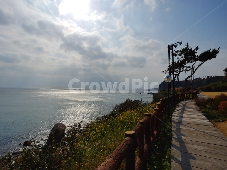 제주,중문,바다,데크,구름