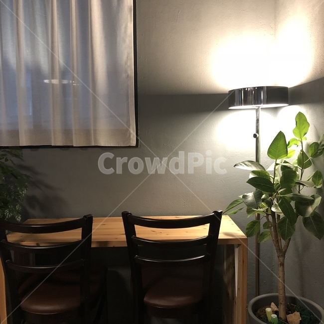 카페,인테리어,분위기,감성,전등,커텐,나무,빛