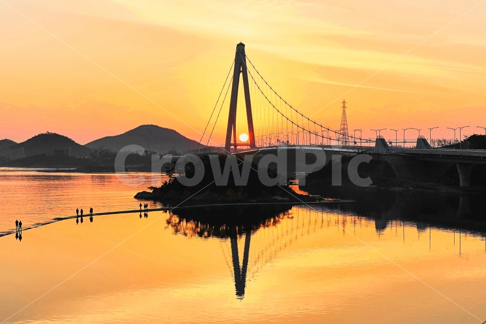 노을,반영,풍경,고군산,군산,자연,풍경,nature,landscape,도시,city,실루엣,그림자,silhouette,shadow,outdoors,옥외