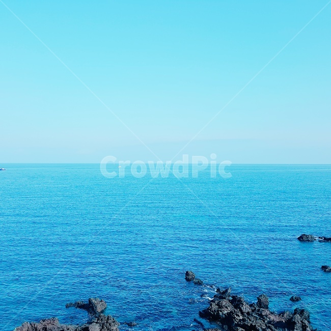 바다,하늘,돌,바위,파도,파란색,시원함,여름,자연,풍경,nature,landscape