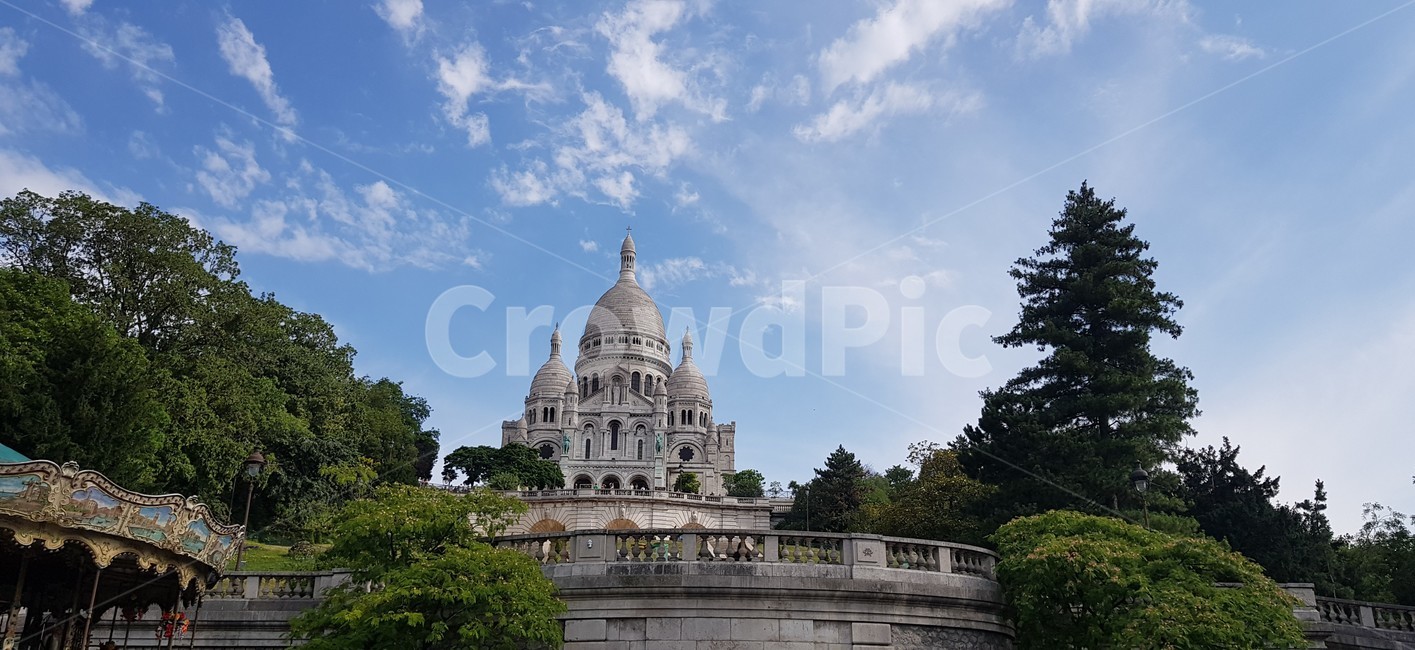 사크레쾨르대성당,프랑스,성당,basilicaofthesacredheartofchrist,france,몽마르뜨언덕,하늘,자연,건축물