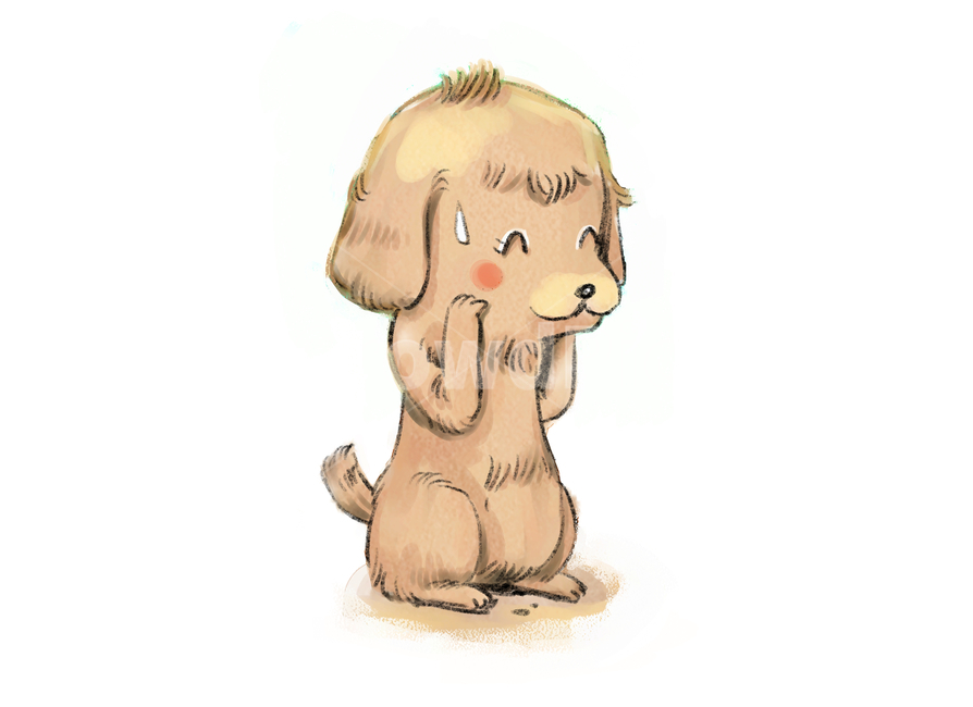 Situation illustration,Web toon,oil paint,sauce,animated movie,situation picture,smile,cold sweat,pastel,character,bitmap,drawing,chestnut puppy,action,People Shopping Mall,conversation,pet,handwork,hand drawing,anthropomorphism,brown,painter,puppy,animal