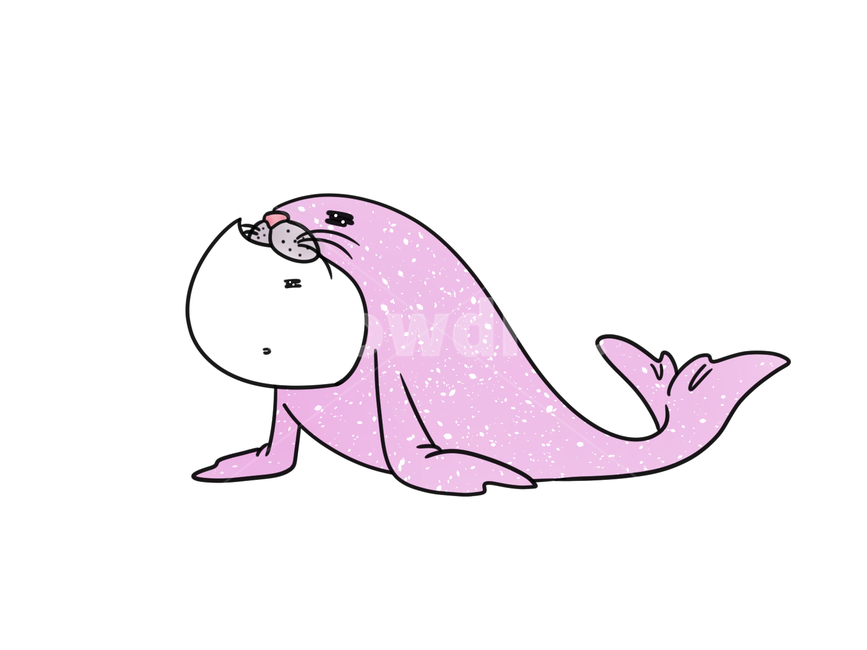 일러스트,하프물범,코뿔소,캐릭터,pink,일러스트레이션,그래픽,일러스트레이션,graphic,illustration