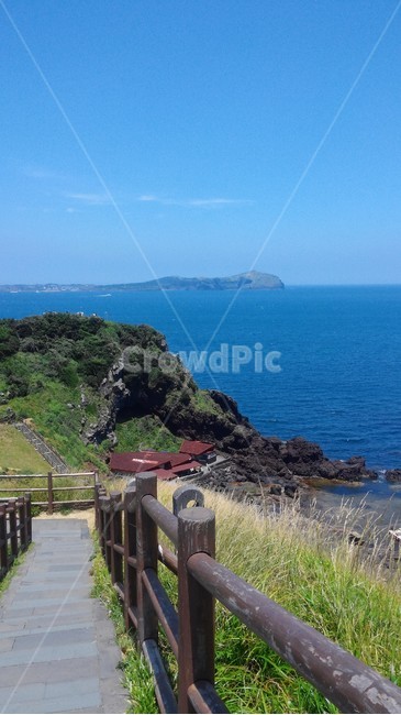 제주도,성산일출봉,제주도바다,제주도전경,성산일출봉전경,계단