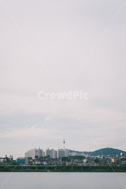 서울,한강,남산타워,풍경,도시