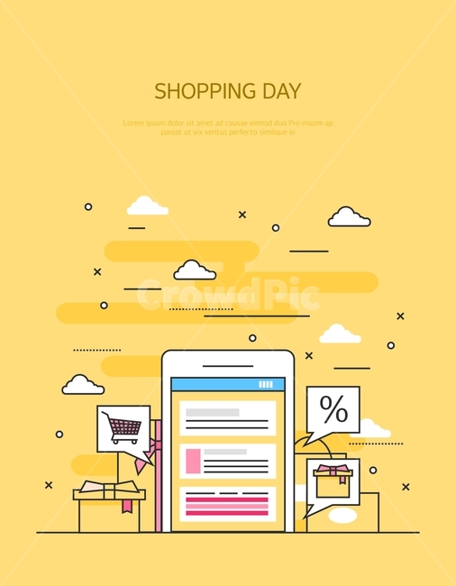 휴대폰,카트,선물,쇼핑백,쇼핑,라인,라인일러스트,쇼핑,shopping,그래픽,일러스트레이션,graphic,illustration
