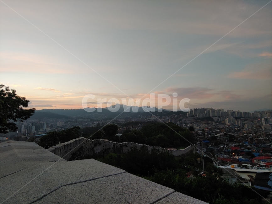 서울,관광지,노을,저녁,낙산,낙산공원