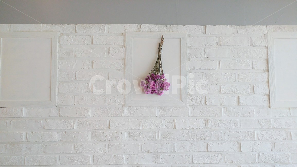 벽,인테리어,텍스쳐,꽃,배경,백그라운드,background,interior,texture,포인트,flower,드라이플라워,카페,흰색,회색,벽돌