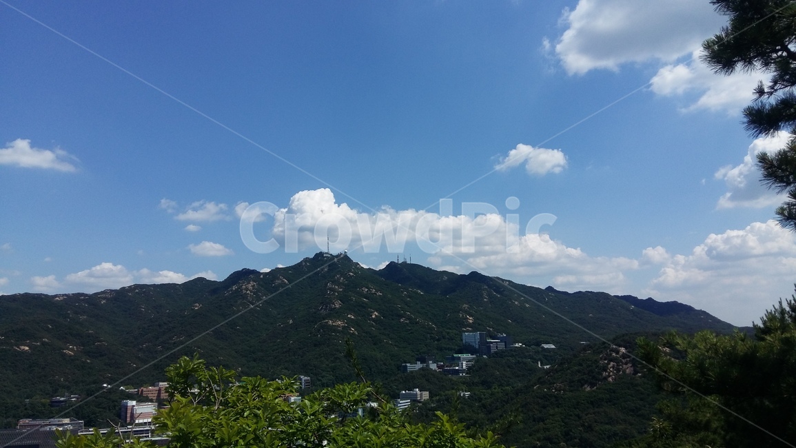 구름,소나무,관악산,삼성산,하늘
