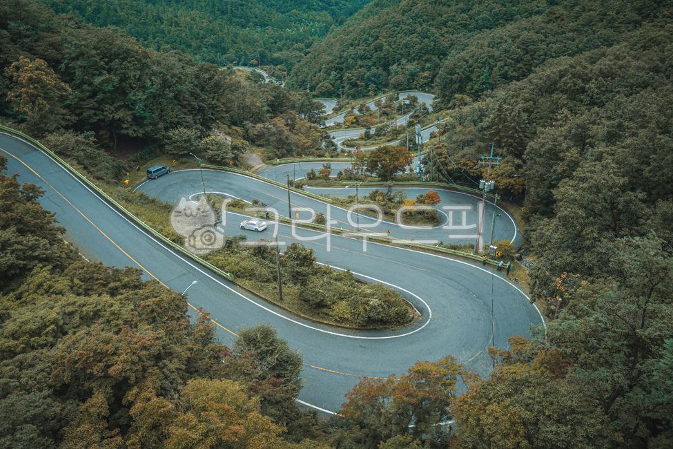 outdoors, nature, road, road name, aerialview - Authentic Korean Stock ...