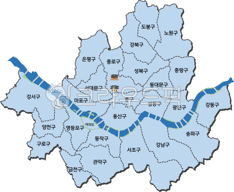 서울지도,서울행정지도,서울지도일러스트,seoulmap,koreaseoul,한강다리,서울한강,map