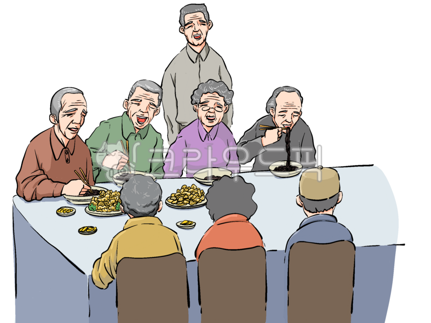 노인정,자장면,짜장면,중국요리,자장면먹방