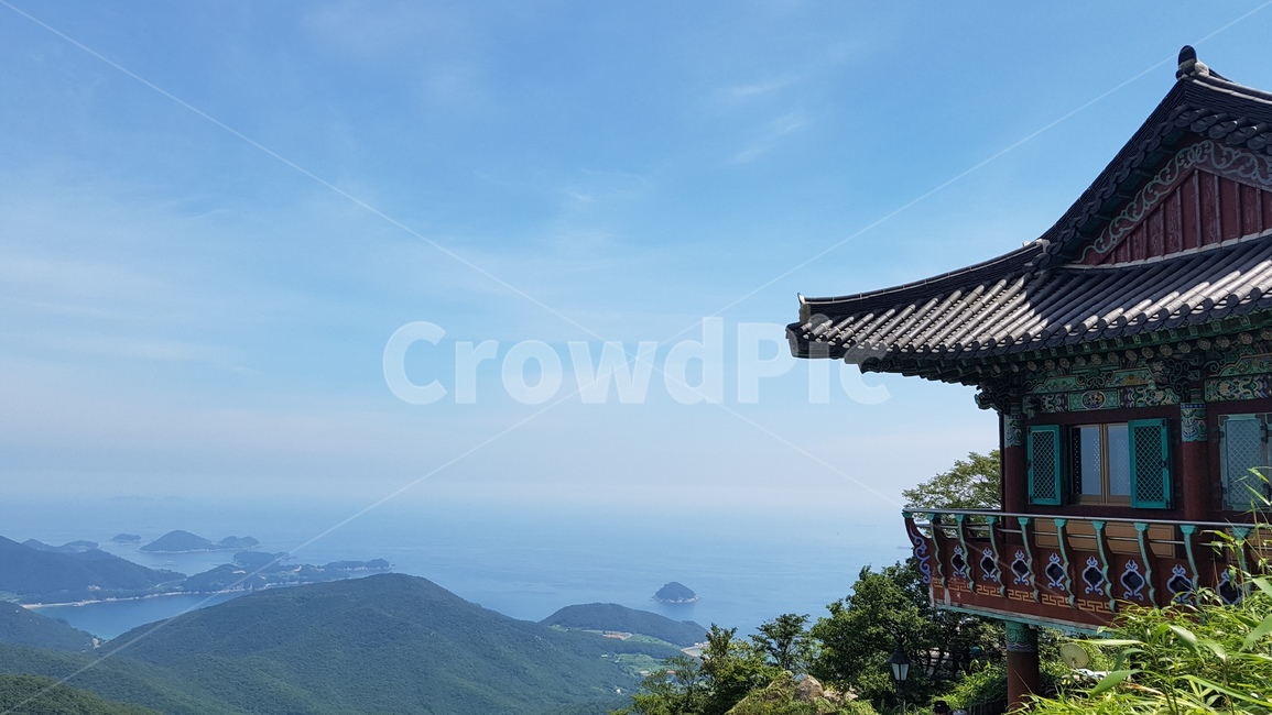 남해,다도해,바다,절,하늘,temple