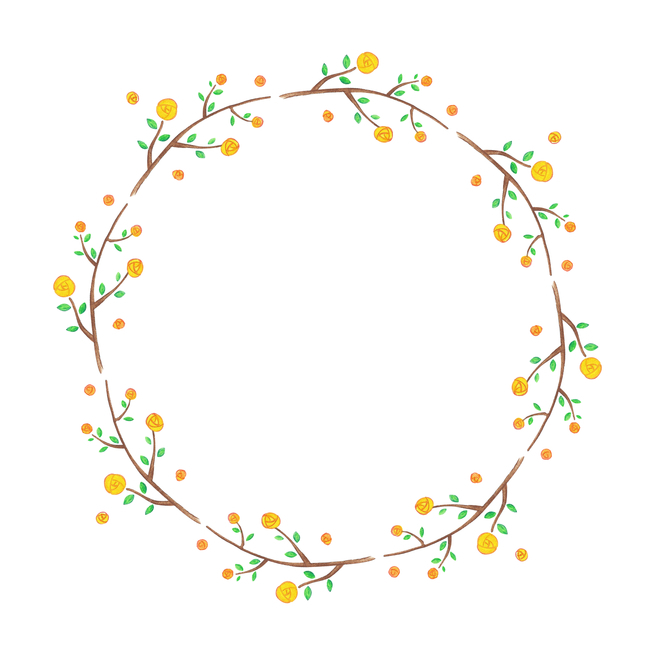 꽃,봄,spring,수채화,일러스트,배경,리스,화관,자연,손그림,식물,flower,원형,예쁘다,개나리,화려한,동그라미,잎,꽃잎,색연필,장식,노란색,나뭇가지,동그란,프레임,그래픽,일러스트레이션,graphic,illustration