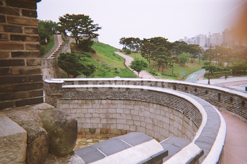 화서문,나무,성곽,필름카메라,아날로그,한국전통,한국문화,korean traditional,korean culture,건축물,건물외관,exterior,building,structure,architecture,construction