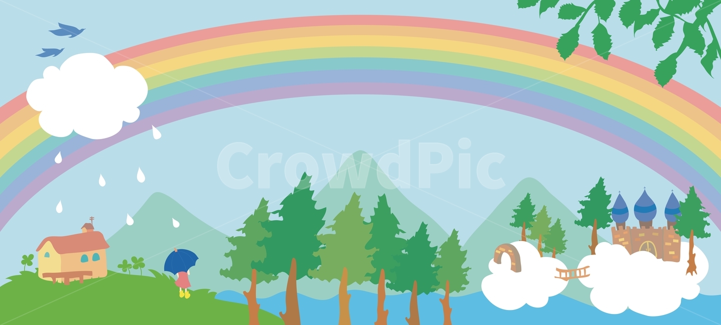 magic,fancy,castle,Fairytale,castleonclouds,cloud,spring,mountain,children,overtherainbow,fairytale,drawing,neat,land of fantasy,enchantedcastle,sky,rain,fantasy,imagine,natural,tree,fantasyland,Over the Rainbow,girl,rainbow,dream,background,plant,ground,