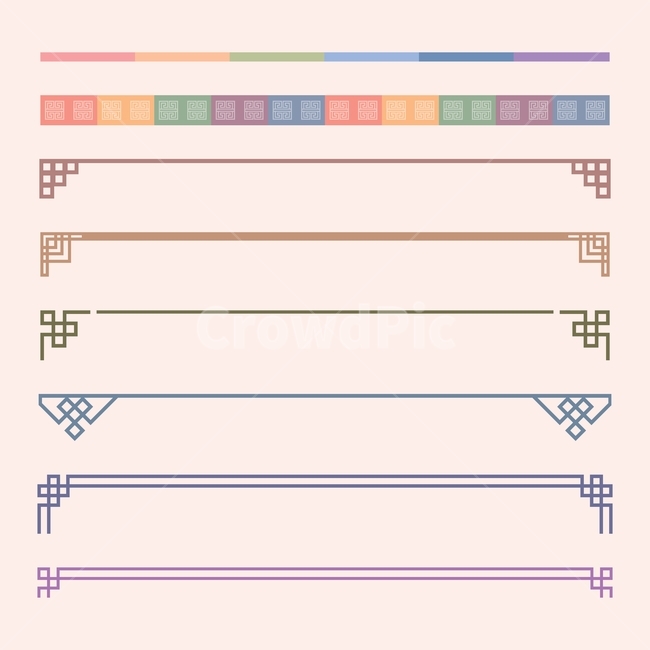 set,string,line,Element,pattern,decorative line,collection,gather,Several,korea,A long ago,traditional design,vector,illustration,tradition,decoration,design source