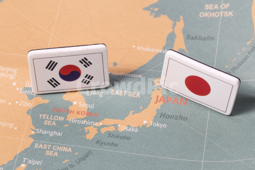 compete,politics,flag,agreement,conference,business,japan,nation,global,economy,Trade,korea,Japanese flag,economic retaliation,world,Korean Flag,retribution,world map,economic war,map,fight,International