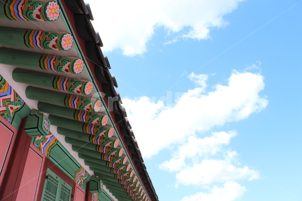 한옥,하늘,한국,오방색,처마,밝은,한국전통,한국문화,korean traditional,korean culture,건축물,건물외관,exterior,building,structure,architecture,construction