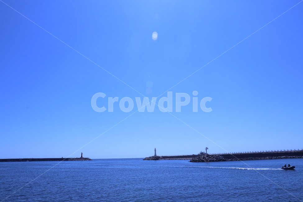 푸른,하늘,바다,등대,보트,bluesky,sea