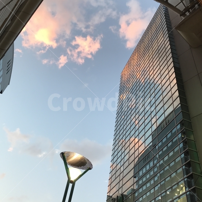 일본,텐진,도시,하늘,맑음,구름,색감,감성,분위기,핑크,pink,cloud,sky,도시,풍경,city,landscape,건축물,건물외관,exterior,building,structure,architecture,construction,금융,돈,finance,banking,money,비즈니스,사업,business,service,work,건물,office building,사무실 건물