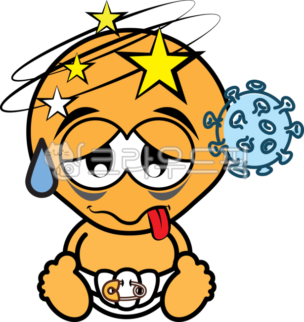 쪼꼬마,아기,꼬마,캐릭터,바이러스,감염