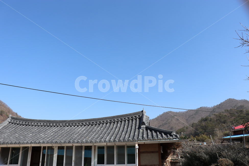 시골,초가집,할머니댁,할머니네집,하늘