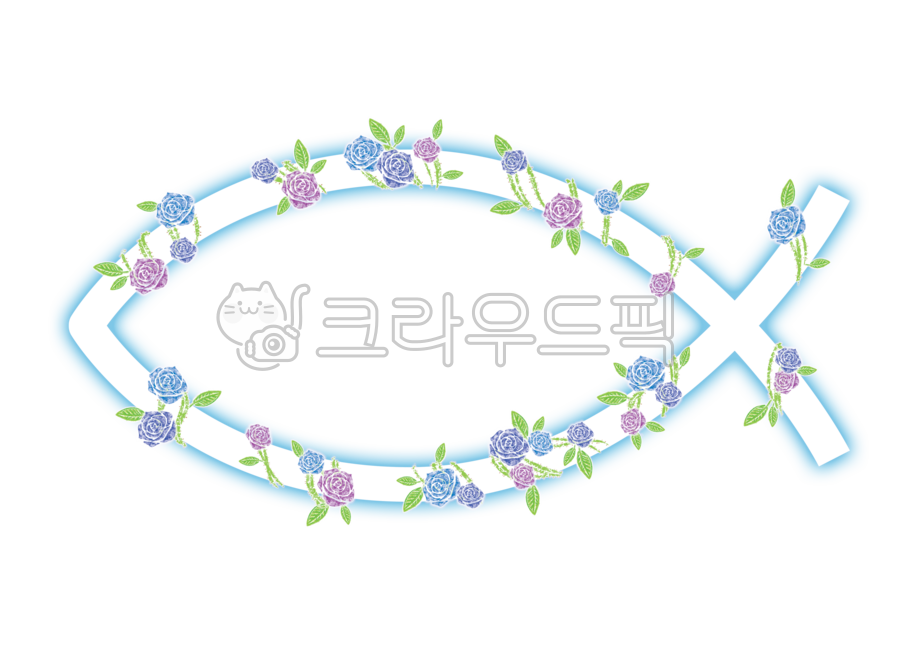 익투스,물고기모양,오병이어,기독교,개신교,교회,성당,장미,장미덩쿨,rose,잎,잎사귀,이파리,꽃,테두리,꽃테두리,봄,계절,장식,프레임,데코,데코레이션,누끼,deco,decoration,frame,덩쿨