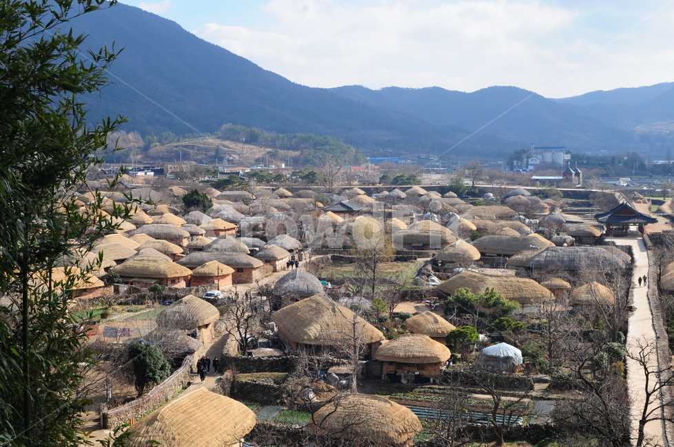 순천,낙안읍성,초가집,풍경,성벽