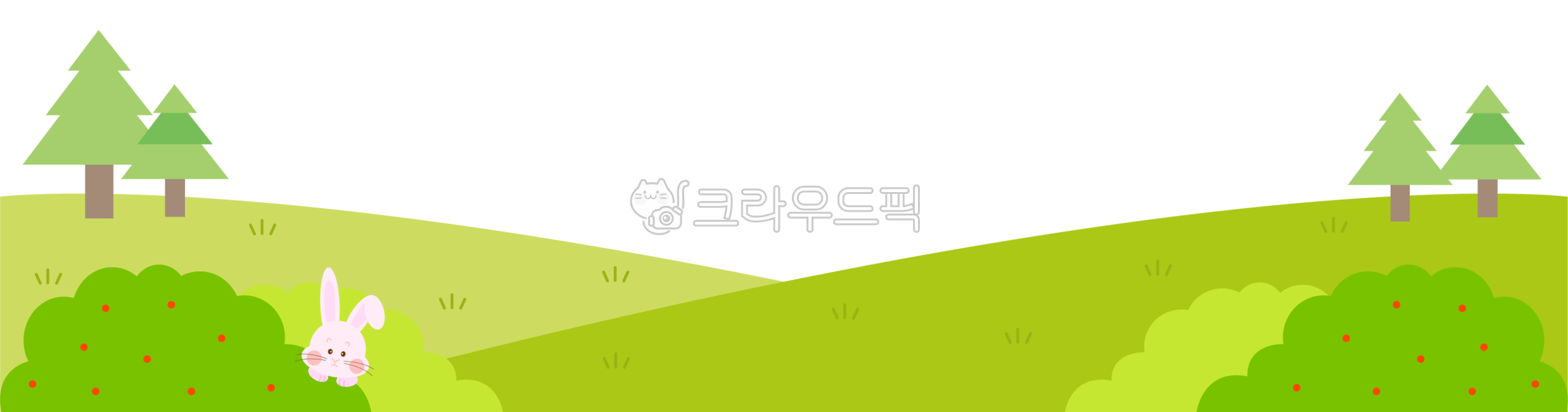 Hill,Fruit,nature,background,grass,bush,rabbit,tree