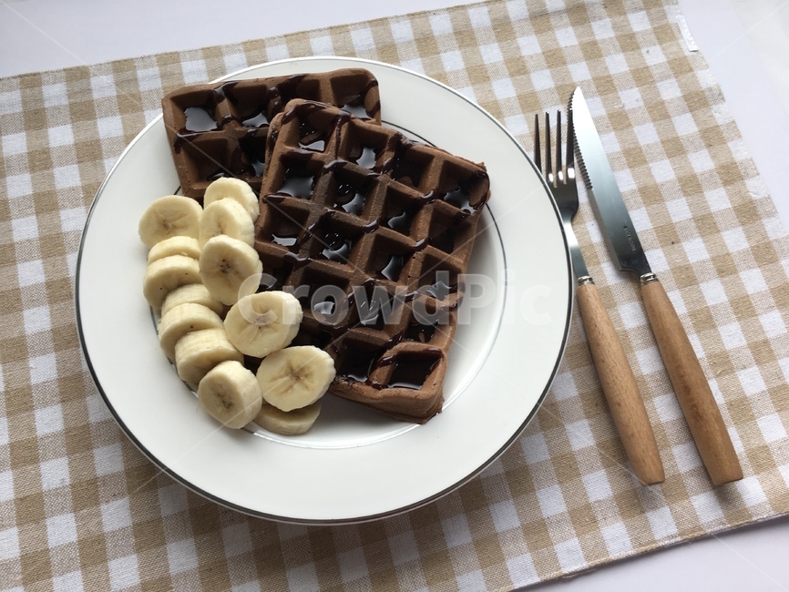 brunch,브런치,와플,바나나,waffle,식사,banana,음식,food,간식,후식,디저트,제과,베이커리,빵,dessert,포크,주방용칼,음식,식재료,요리,food,cook,meal,dishes,food reserves,디저트,간식,후식,dessert,snack