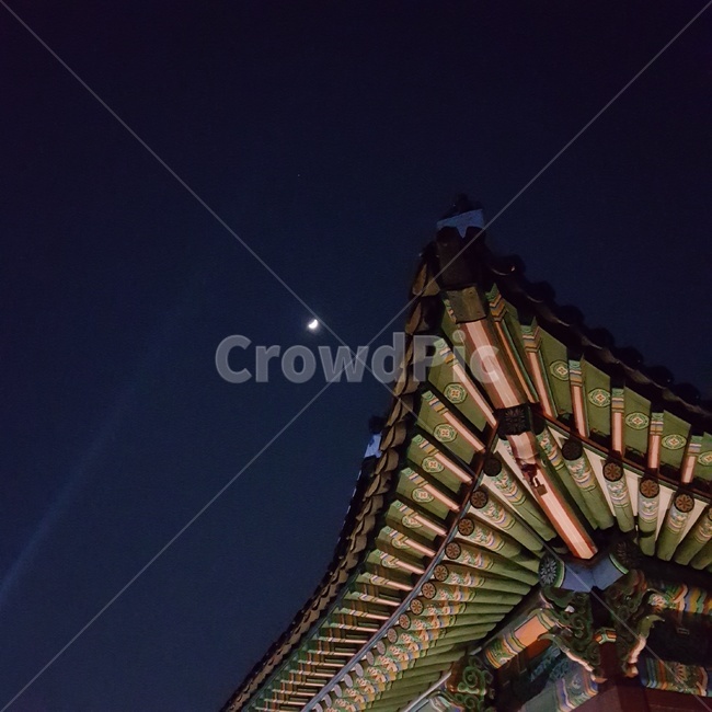 건축물,건물,temple,한옥,달,building,밤,night