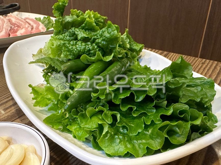 상추, vegetable, lettuce, 그릇, 야채, 사진,이미지,일러스트,캘리그라피 - 물감으로작가