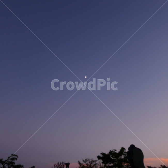 하늘,노을,초저녁하늘,초저녁,초승달,자연,풍경,nature,landscape,야경,밤,nightscape,night,outdoors,옥외
