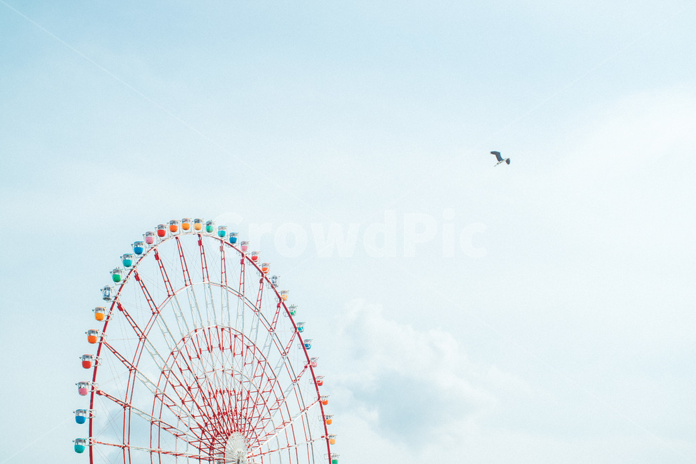 sky,ferris wheel,Ferris wheel,Emotional photo,Rides