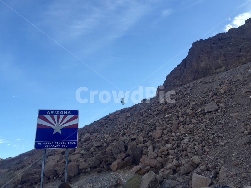 애리조나,표지판,미국서부,네바다,돌멩이,파란하늘,언덕,그랜드캐년,arizona,nevada,grandcanyon,sign,bluesky