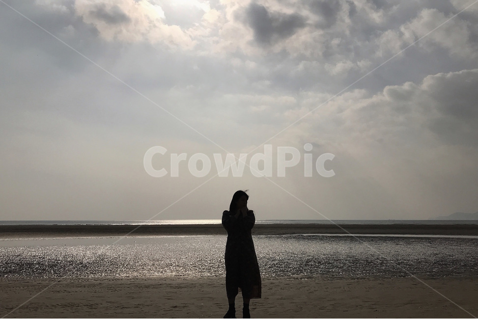 다대포,바다,구름,햇살,sunset,sea,beach,cloud,mudflat,사람,수평,부산,인물