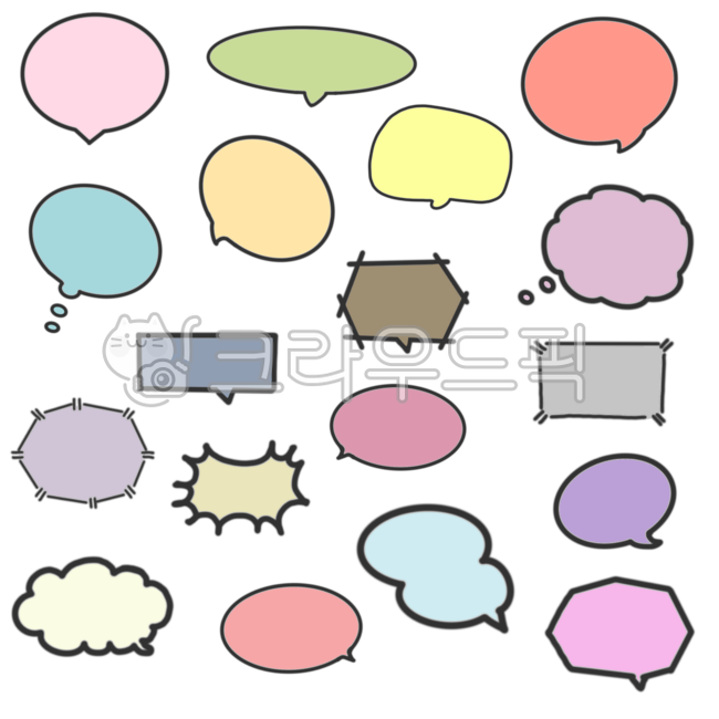 Dakku,diary decoration,png,stickers,illustrations,speech bubbles,colored speech bubbles,speech bubble illustrations,hand drawings,drawings,pastel speech bubbles